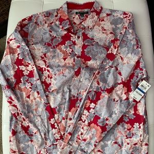 Mens Pink Floral Button Down XL NWT